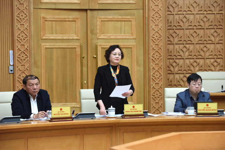 Bộ trưởng Nội vụ Phạm Thị Thanh Trà phát biểu.