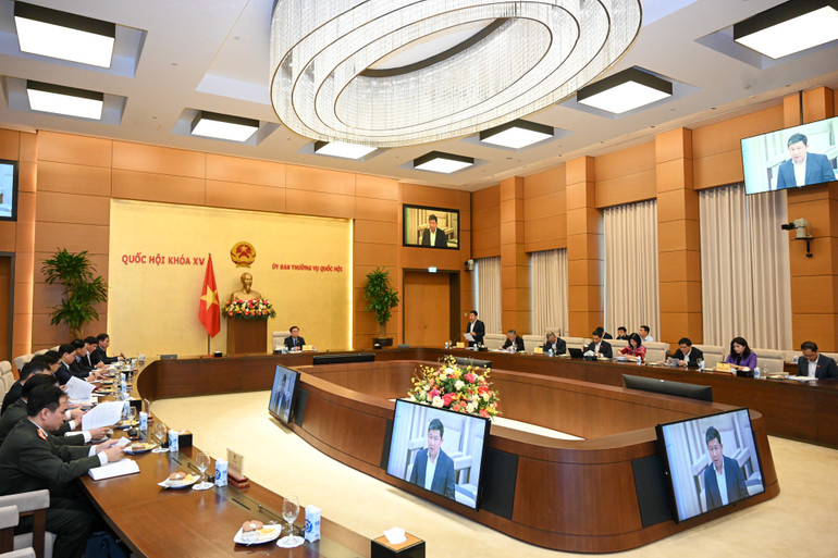 Quang cảnh cuộc họp về công tác chuẩn bị Hội nghị Diễn đàn Nghị sĩ trẻ toàn cầu lần thứ 9.