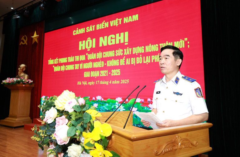 Trung tướng Bùi Quốc Oai, Bí thư Đảng ủy, Chính ủy Cảnh sát biển Việt Nam phát biểu kết luận Hội nghị.