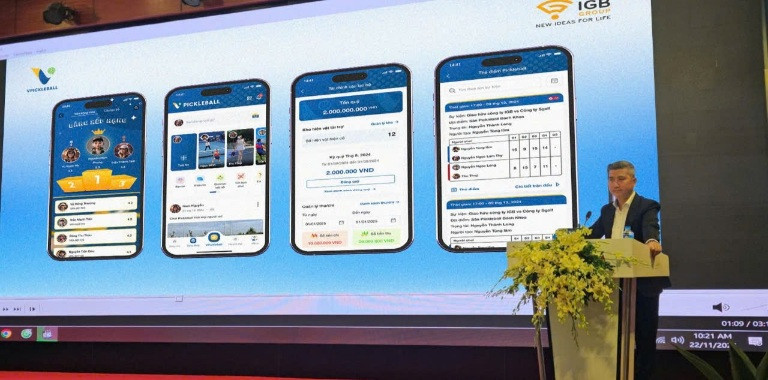 Ông Vũ Xuân Nguyên, Chủ tịch Hội đồng Quản trị Công ty cổ phần IGB, Trưởng Ban Cố vấn Nghiên cứu và Phát triển hệ thống phần mềm vPickleball, cho biết: Đây là bước ngoặt lớn giúp phần mềm nhanh chóng trở thành công cụ hữu ích đối với các vận động viên và các giải đấu trên thế giới... Ông Vũ Xuân Nguyên, Chủ tịch Hội đồng Quản trị Công ty cổ phần IGB, Trưởng Ban Cố vấn Nghiên cứu và Phát triển hệ thống phần mềm vPickleball, cho biết: Đây là bước ngoặt lớn giúp phần mềm nhanh chóng trở thành công cụ hữu ích đối với các vận động viên và các giải đấu trên thế giới...
