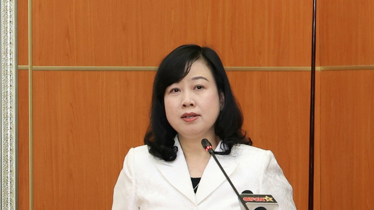 Bộ trưởng Y tế Đào Hồng Lan phát biểu làm rõ một số kết quả nổi bật trong công tác phối hợp thời gian qua...