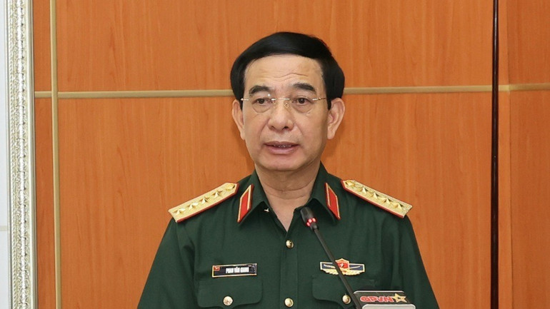 Đại tướng Phan Văn Giang phát biểu kết luận hội nghị.