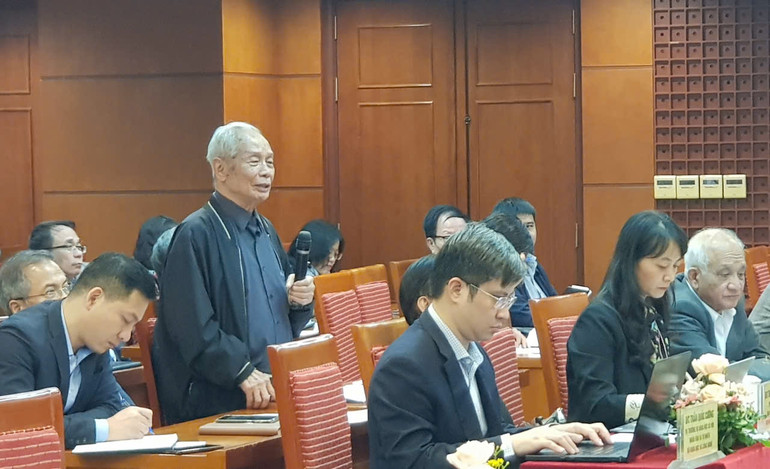 Giáo sư, Tiến sĩ Võ Đại Lược, Nguyên Viện trưởng Viện Lịch sử thế giới trình bày tham luận.