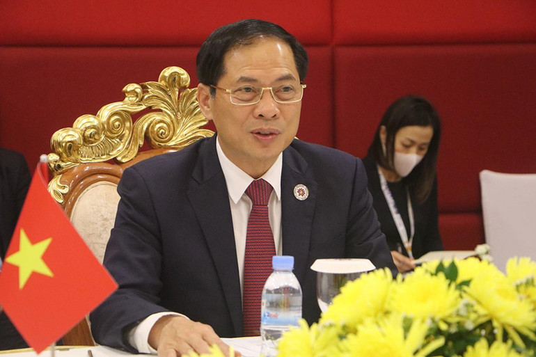 Bộ trưởng Ngoại giao Bùi Thanh Sơn tại cuộc gặp song phương.