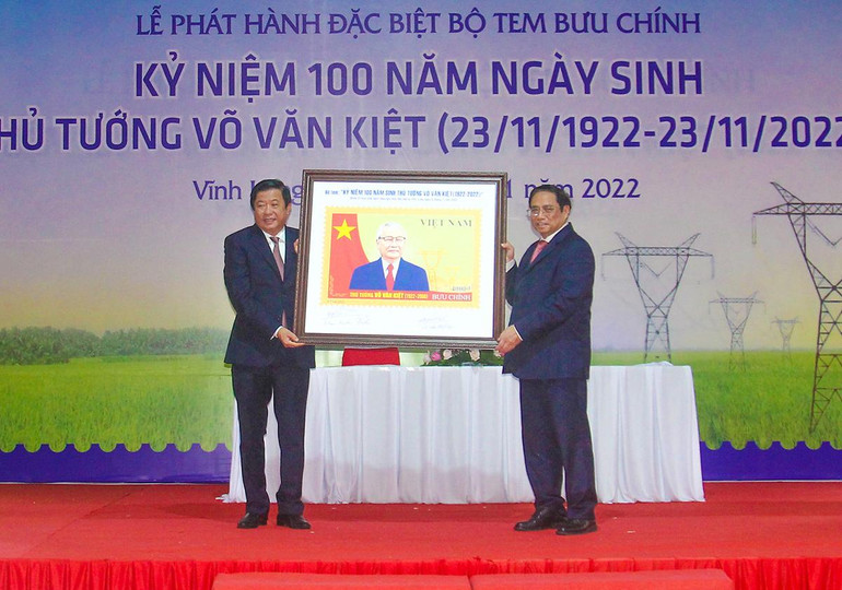 Thủ tướng Phạm Minh Chính tham dự phát hành bộ tem về Thủ tướng Võ Văn Kiệt.