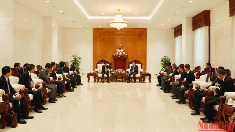 Quang cảnh buổi tiếp. (Ảnh: Trịnh Dũng)