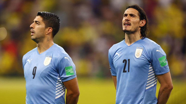 Bộ đôi kỳ cựu Luis Suarez và Edison Gavani của đội tuyển Uruguay.