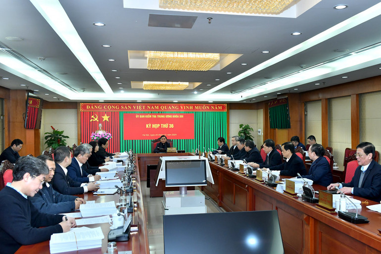 Quang cảnh Kỳ họp thứ 36 Ủy ban Kiểm tra Trung ương. Ảnh: ĐĂNG KHOA.