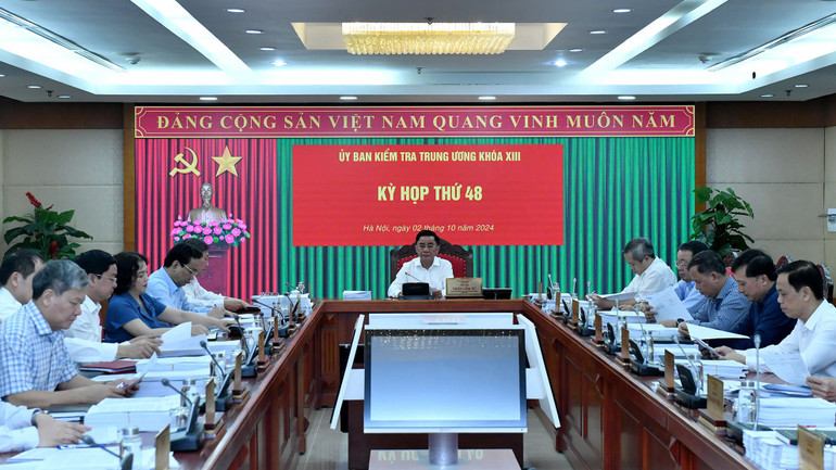 Quang cảnh Kỳ họp thứ 48 của Ủy ban Kiểm tra Trung ương . Ảnh: ĐĂNG KHOA