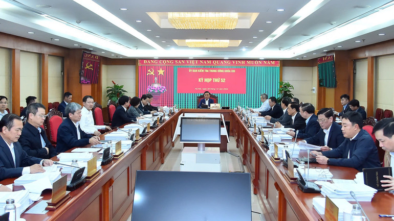 Quang cảnh Kỳ họp thứ 52 của Ủy ban Kiểm tra Trung ương. (Ảnh: THỦY NGUYÊN)