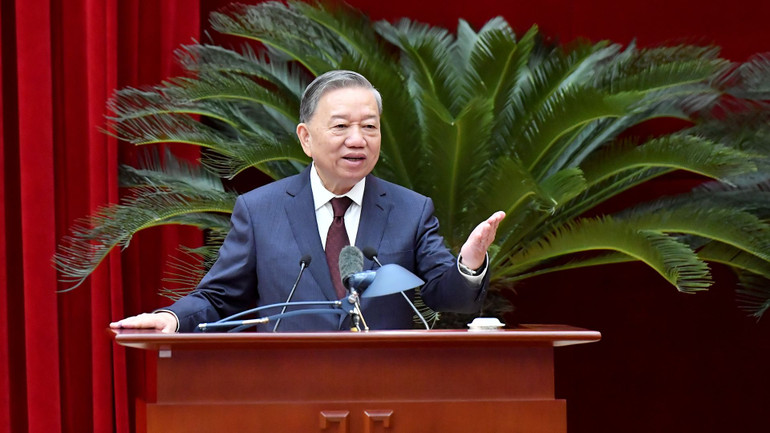 Tổng Bí thư Tô Lâm phát biểu chỉ đạo tại Hội nghị. (Ảnh: Đăng Khoa)