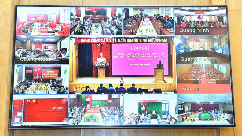 Và trực tuyến đến 65 điểm cầu tại các tỉnh ủy, thành ủy, đảng ủy trực thuộc Trung ương. (Ảnh: ĐĂNG KHOA)