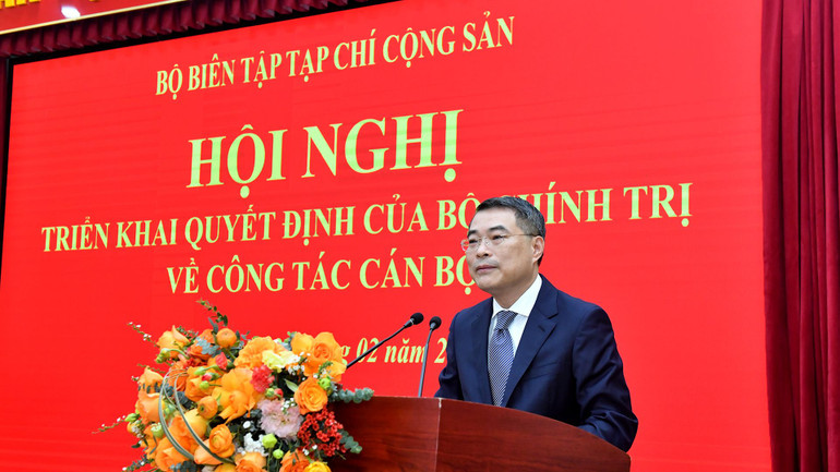 Đồng chí Lê Minh Hưng phát biểu tại hội nghị. (Ảnh: Đăng Khoa)