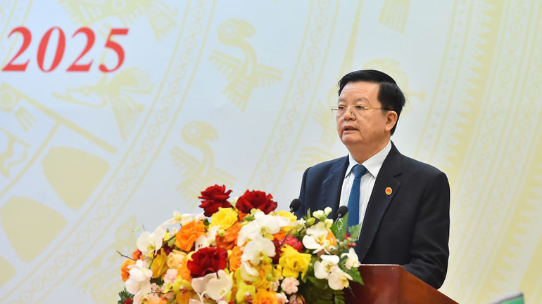 Trưởng ban Dân vận Trung ương Mai Văn Chính triển khai nhiệm vụ dân vận năm 2025. (Ảnh: Thủy Nguyên) Trưởng ban Dân vận Trung ương Mai Văn Chính triển khai nhiệm vụ dân vận năm 2025. (Ảnh: Thủy Nguyên)