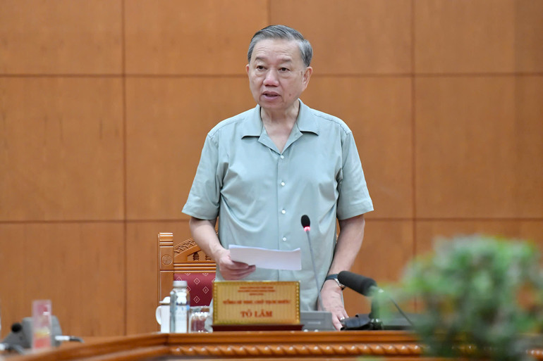 Tổng Bí thư, Chủ tịch nước Tô Lâm phát biểu chỉ đạo cuộc họp Tiểu ban Nhân sự. (Ảnh: ĐĂNG KHOA)