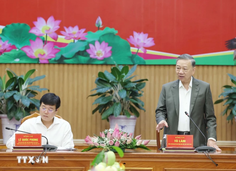 Tổng Bí thư Tô Lâm phát biểu.