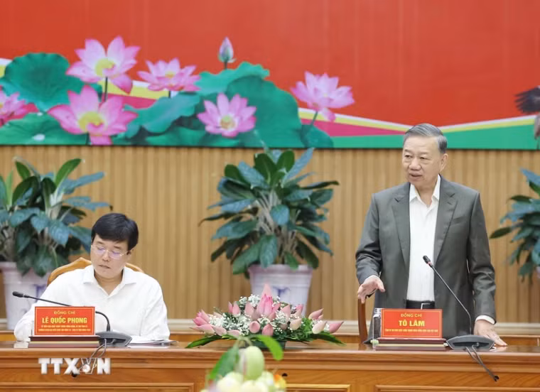 Tổng Bí thư Tô Lâm phát biểu.