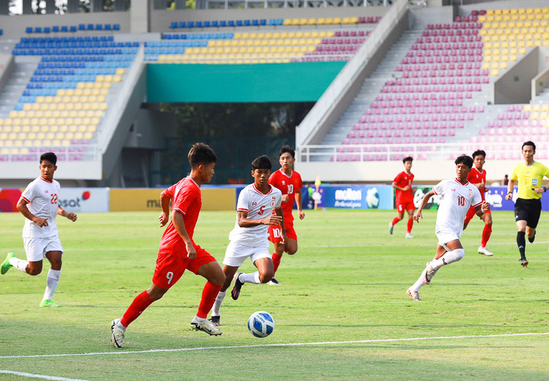 U16 Việt Nam làm chủ thế trận. (Ảnh: VFF)