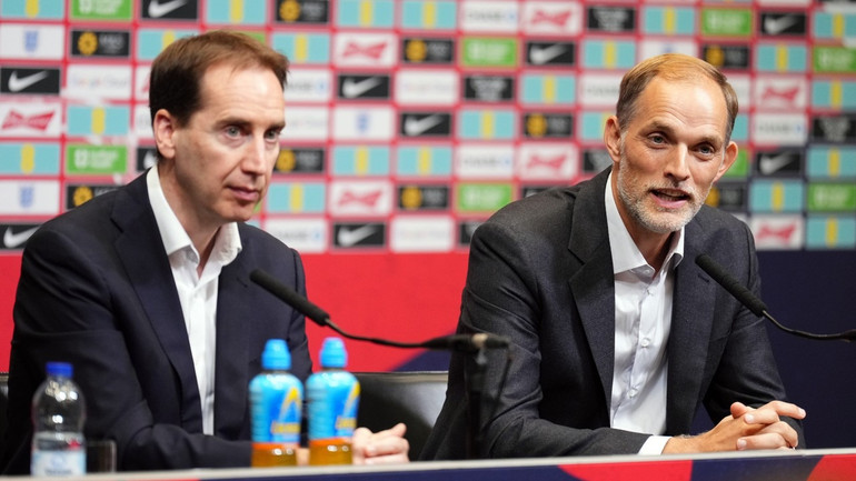 Sự tự tin của Tuchel trong cuộc họp báo ra mắt. (Ảnh: Getty)