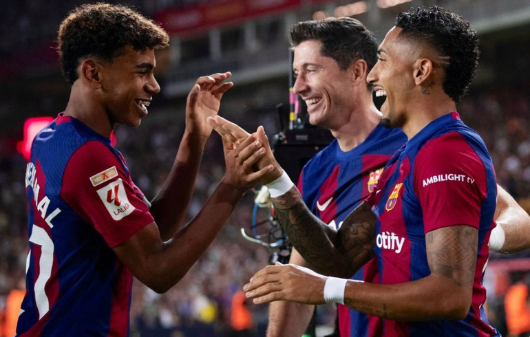 Hàng công của Barca sở hữu phong độ thi đấu ấn tượng. (Ảnh: Getty) Hàng công của Barca sở hữu phong độ thi đấu ấn tượng. (Ảnh: Getty)