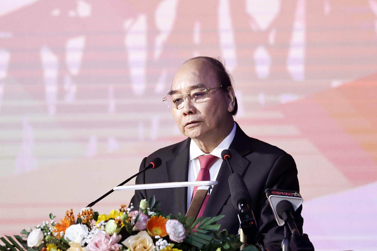 Chủ tịch nước Nguyễn Xuân Phúc phát biểu. (Ảnh: TTXVN)
