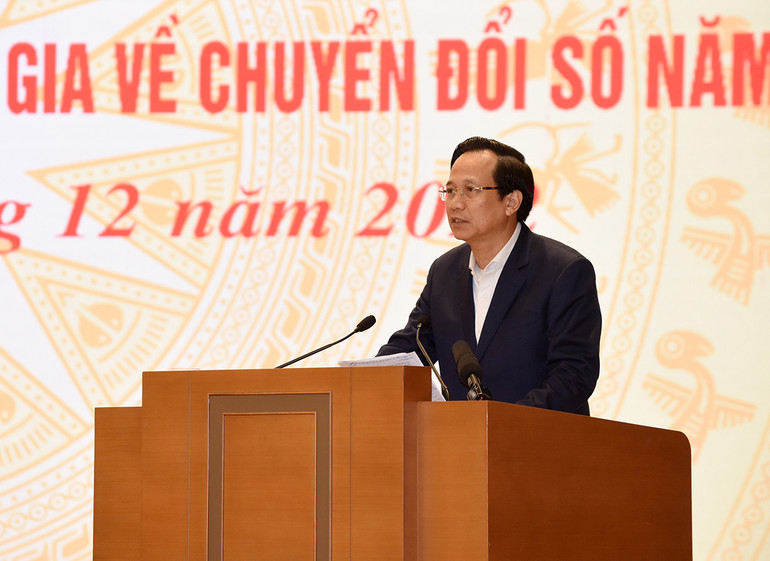 Bộ trưởng Lao động, Thương binh và Xã hội Đào Ngọc Dung phát biểu.