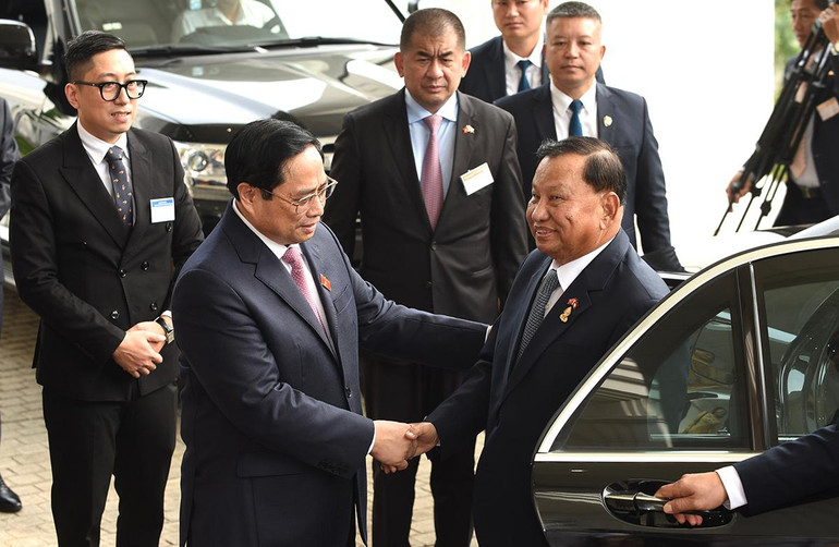 [Ảnh] Thủ tướng Phạm Minh Chính tiếp Chủ tịch Thượng viện Vương quốc Campuchia Samdech Say Chhum ảnh 1