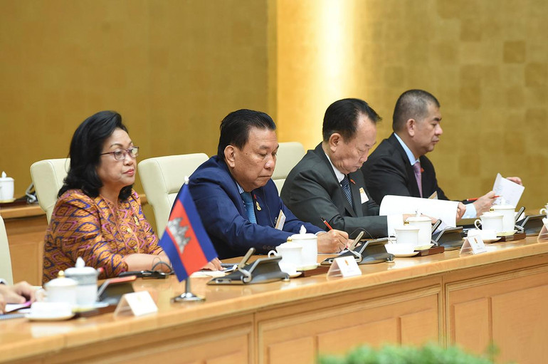 [Ảnh] Thủ tướng Phạm Minh Chính tiếp Chủ tịch Thượng viện Vương quốc Campuchia Samdech Say Chhum ảnh 10