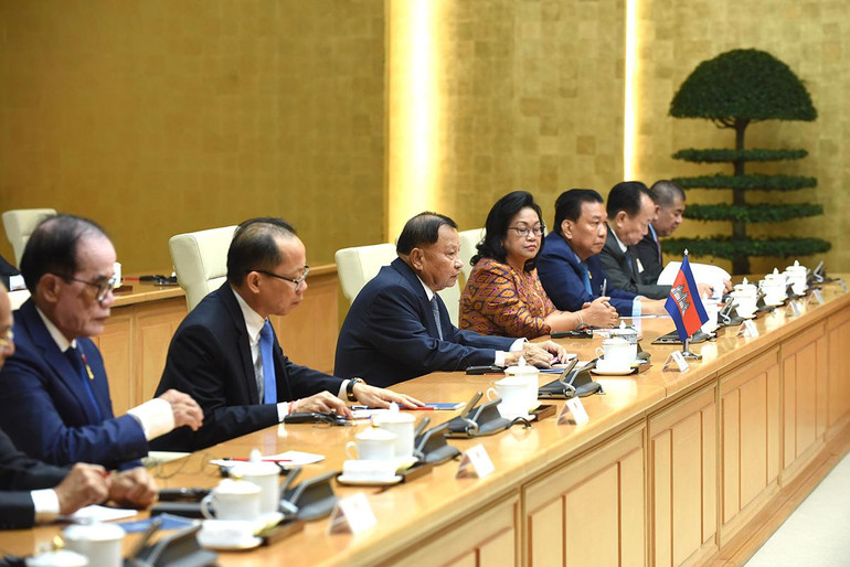 [Ảnh] Thủ tướng Phạm Minh Chính tiếp Chủ tịch Thượng viện Vương quốc Campuchia Samdech Say Chhum ảnh 9
