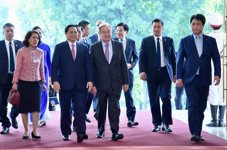 Thủ tướng Phạm Minh Chính và Tổng Thư ký Liên hợp quốc Antonio Guterres.