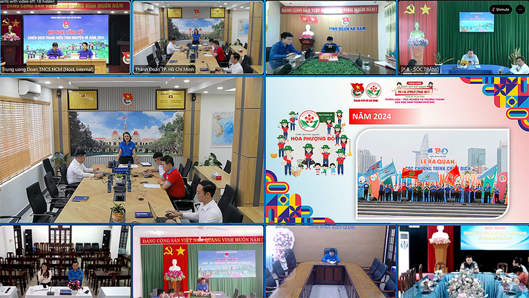 Đại biểu ở các điểm cầu trực tuyến trên cả nước tham gia góp ý, thảo luận.