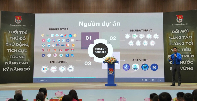 Đồng chí Trần Quang Hưng giới thiệu về Cuộc thi “Thử thách Khởi nghiệp Việt toàn cầu" lần thứ 7.