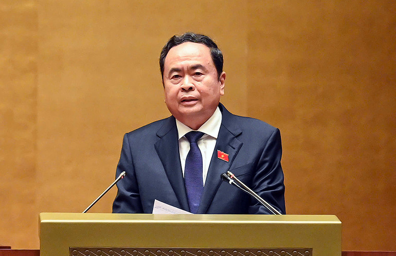 Chủ tịch Quốc hội Trần Thanh Mẫn phát biểu ý kiến tại Phiên họp giả định.