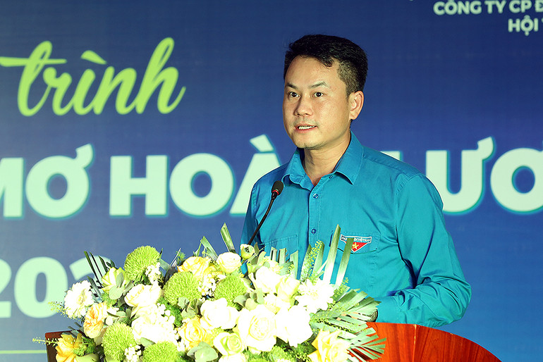 Phó Chủ tịch Thường trực Hội Liên hiệp Thanh niên Việt Nam Nguyễn Kim Quy phát biểu ý kiến tại chương trình.