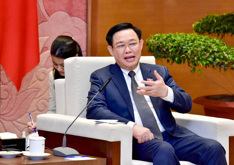 [Ảnh] Chủ tịch Quốc hội Vương Đình Huệ tiếp Phó Chủ tịch thứ nhất Thượng viện Thái Lan Singsuk Singpai ảnh 4