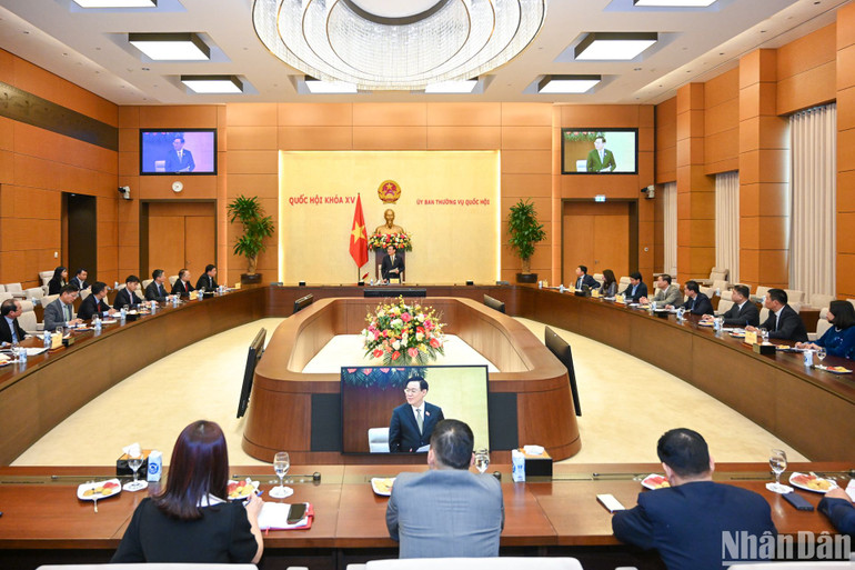 Quang cảnh buổi tiếp tại Nhà Quốc hội. (Ảnh: Duy Linh)