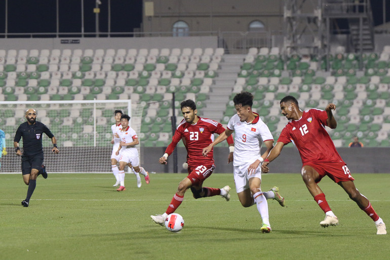 U23 Việt Nam thua U23 UAE với tỷ số 0-4. (Ảnh: VFF)