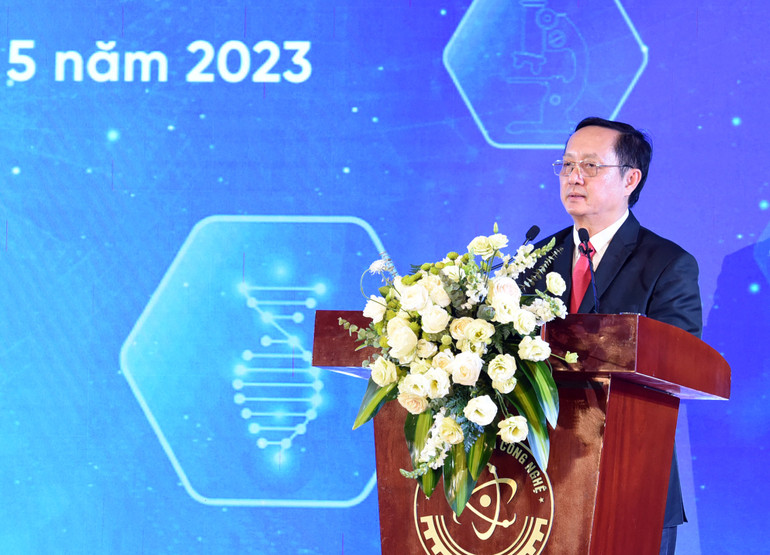 Bộ trưởng Khoa học và Công nghệ Huỳnh Thành Đạt phát biểu tại buổi lễ.