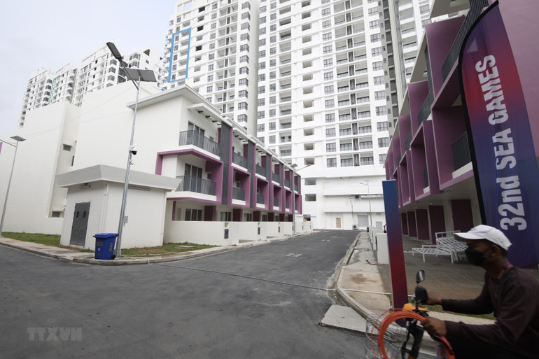 Mỗi đoàn thể thao được xếp một tòa nhà riêng biệt để tiện sinh hoạt.