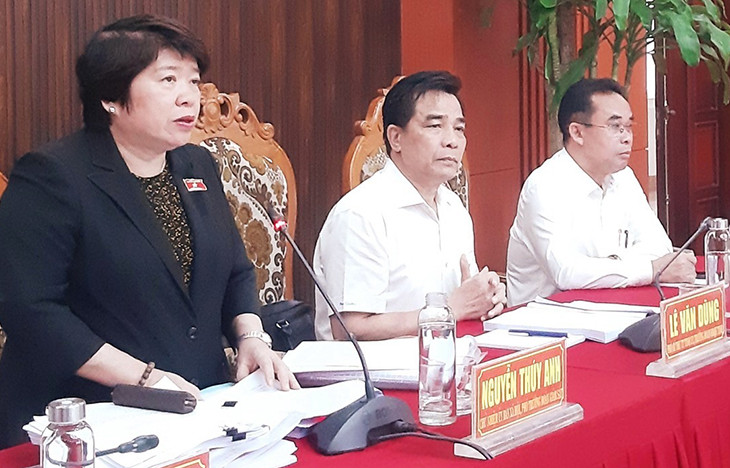 Chủ nhiệm Ủy ban Xã hội của Quốc hội Nguyễn Thúy Anh phát biểu tại buổi làm việc.