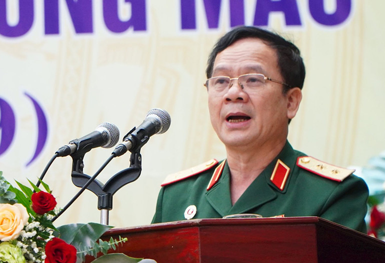 Trung tướng Khuất Việt Dũng, Phó Chủ tịch Hội Cựu chiến binh Việt Nam phát biểu chỉ đạo tại đại hội.