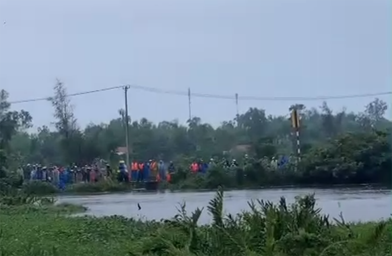 Khu vực xảy ra vụ lật ghe trên sông Trường Giang, Quảng Nam.