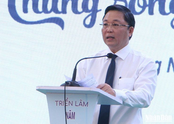 Chủ tịch Ủy ban nhân dân tỉnh Quảng Nam Lê Trí Thanh phát biểu tại buổi lễ.