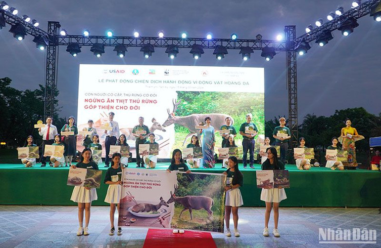 Hưởng ứng thông điệp không ăn thịt động vật hoang dã.