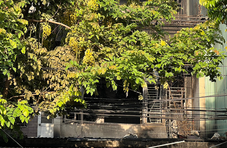 Hiện trường sau vụ cháy.