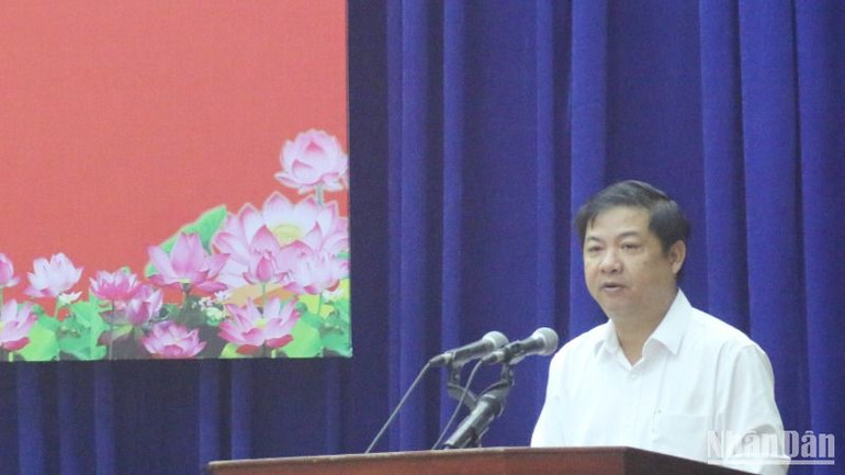 Bí thư Tỉnh ủy Quảng Nam Lương Nguyễn Minh Triết phát biểu tại hội nghị Tỉnh ủy lần thứ 19