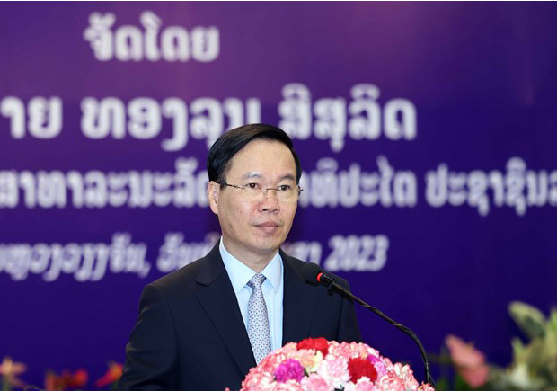 Chủ tịch nước Võ Văn Thưởng phát biểu tại tiệc chiêu đãi.