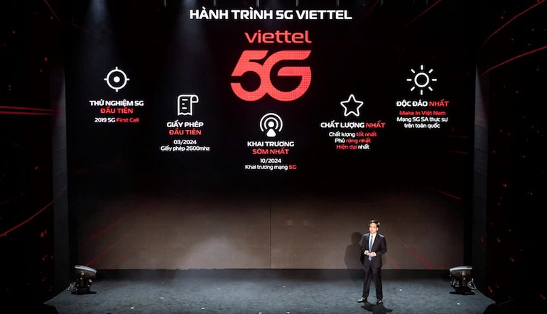 Giới thiệu về hành trình phát triển 5G Viettel tại buổi lễ.