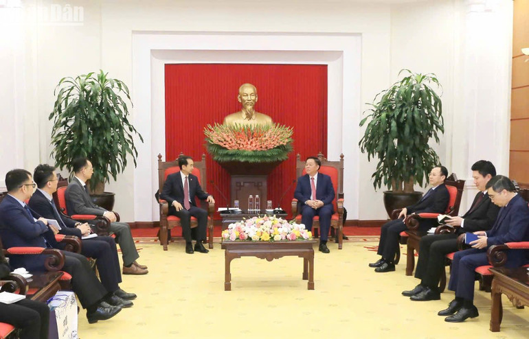 Quang cảnh buổi tiếp Đại sứ đặc mệnh toàn quyền nước Cộng hòa nhân dân Trung Hoa. (Ảnh: PHẠM CƯỜNG)