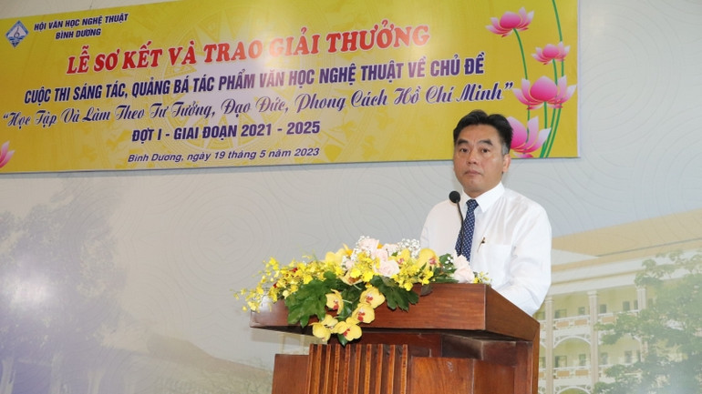 Phó Chủ tịch Ủy ban nhân dân tỉnh Bình Dương Nguyễn Lộc Hà phát biểu tại buổi lễ.